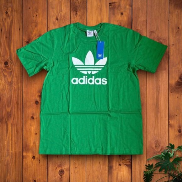 adidas Other - NWT ✅ Adidas originals Men's Green T-shirt white trefoil short sleeve tee